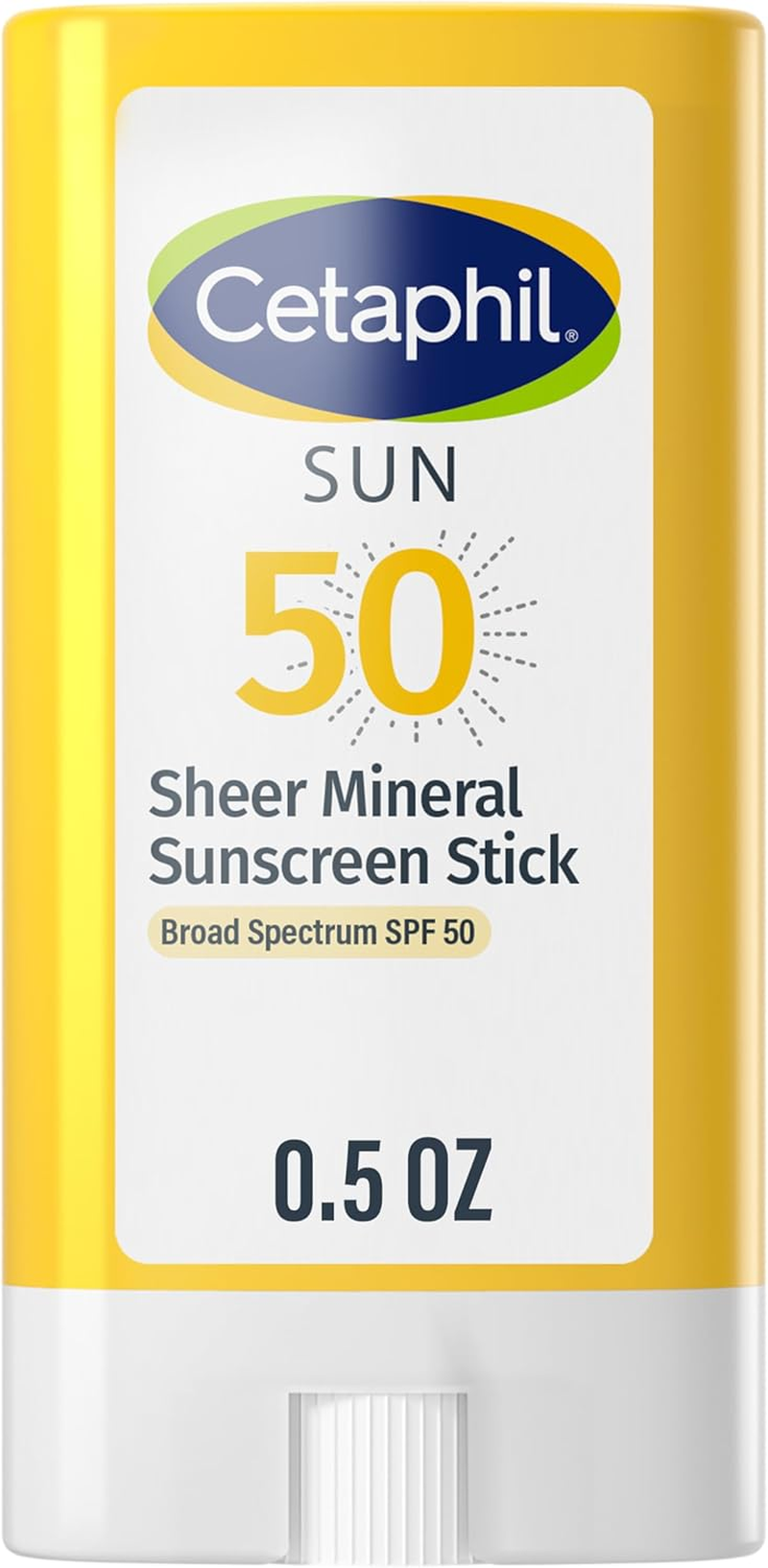 Cetaphil Sheer Mineral Sunscreen Stick for Face & Body, 0.5Oz, 100% UVA/UVB Mineral Sunscreen: Zinc Oxide & Titanium Dioxide, Broad Spectrum SPF 50, for Sensitive Skin image number 5