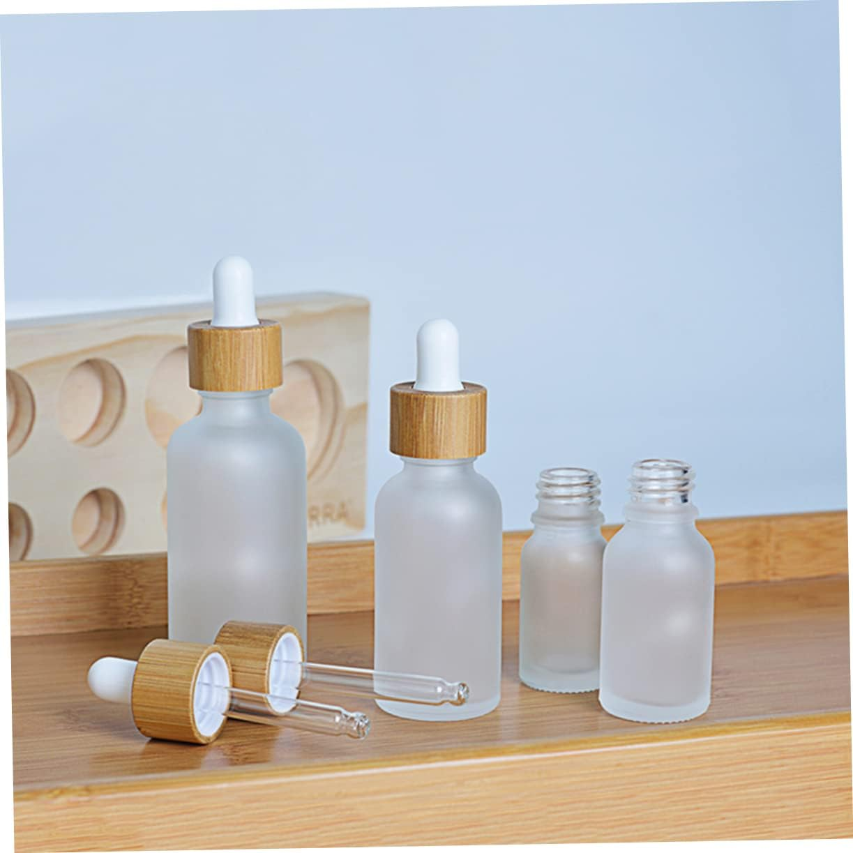STOBAZA 8Pcs Glass Essential Oil Dropper Bottles Empty Bottles Droppers Refillable for Hair Oil Perfume Essential