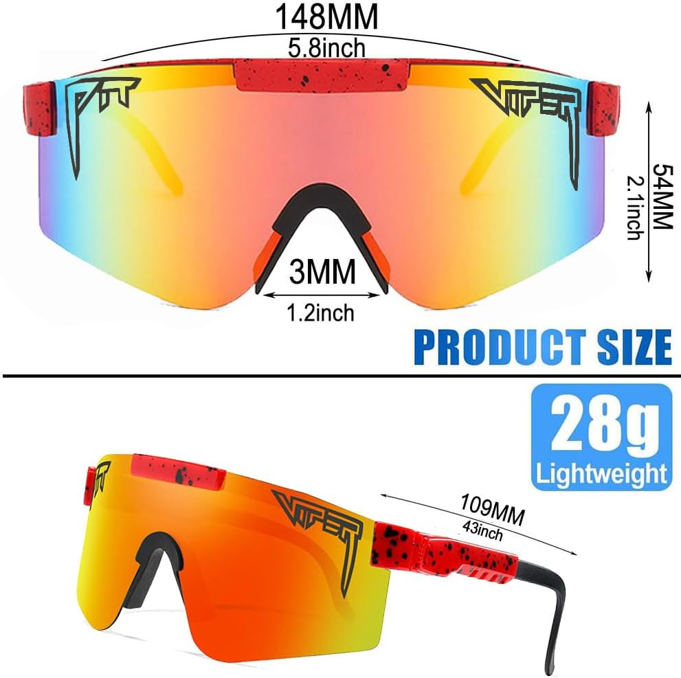Polarized Sports Sunglasses the Original Sunglasses Wide Fit Blue Lens Windproof Sports Eyewear Unisex Sports Goggles Outdoor Eyewear Ideal for Driving Running Climbing Fishing and Golf image number 2