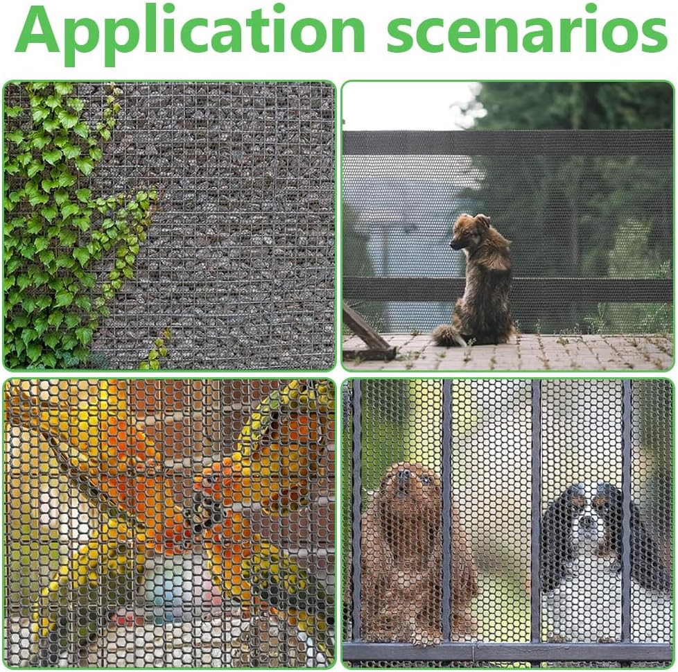 Multi-Purpose Plastic Mesh Fencing, Garden Barrier Netting, DIY Fence Material, Durable & Flexible for Fencing & Protection (Black)