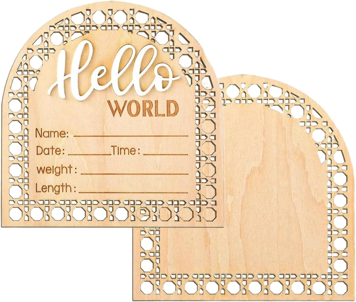 1 Pcs Baby Announcement Plaque,Hello Worl Newborn Photography Props Announcement image number 1
