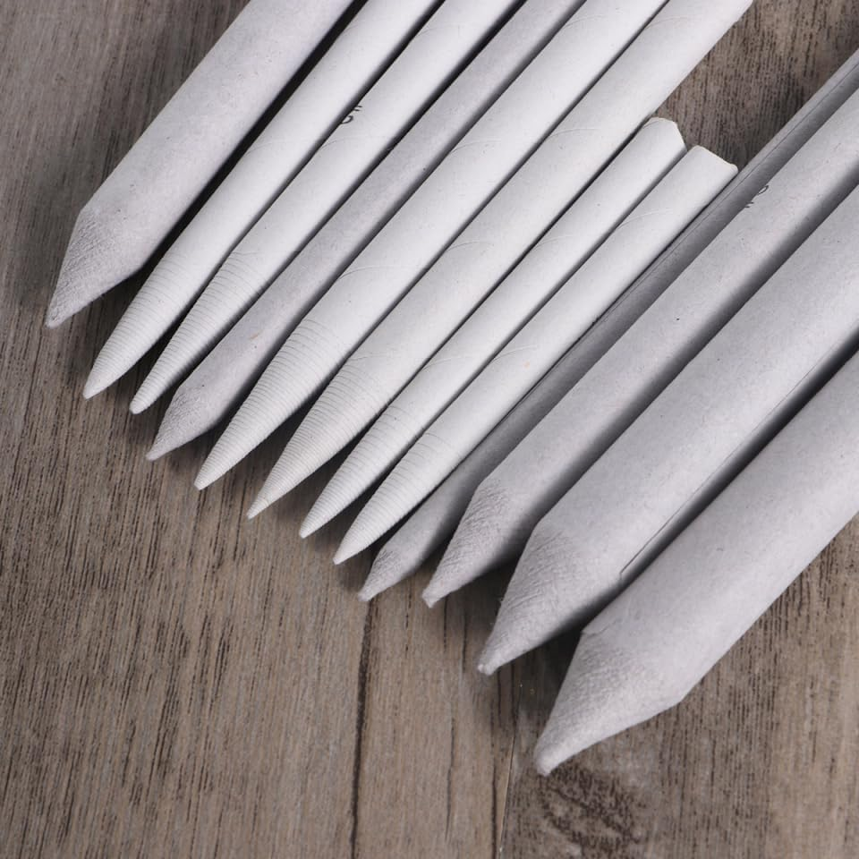 TEHAUX 12Pcs Blending Stumps Set, Sketch Drawing Tools Blending Sticks Pencil Kit Paper Art Blenders for Student Artist Charcoal Sketch Drawing Accessories