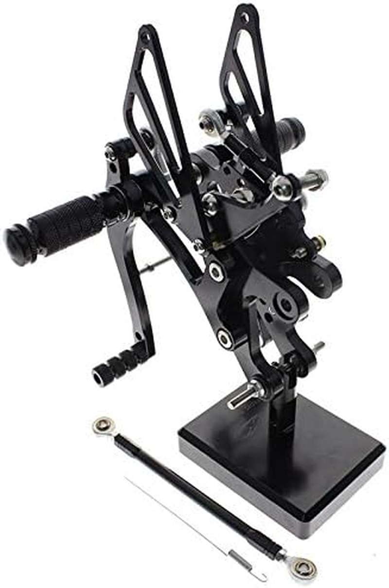 FXCNC CNC 98-03 R1 Billet Motorcycle Rearset Foot Pegs Rear Set Footrests Fully Adjustable Foot Boards Compatible with YZF R1 1998-2003