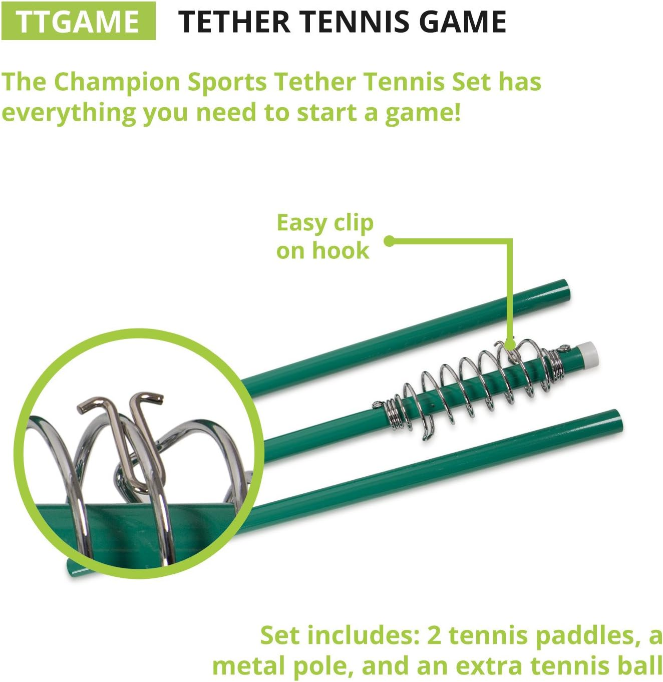 Champion Sports Portable Tetherball Set: Classic Backyard Lawn Beach and Pool Party Game Includes Soft Ball Nylon Rope & Durable Telescopic Pole with Free Air Pump image number 4