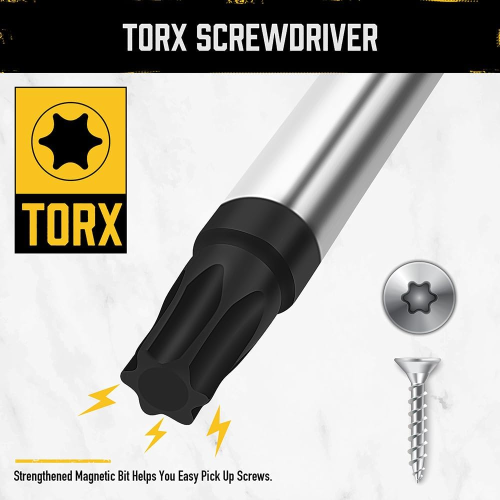 HORUSDY 13-Piece Magnetic Torx Screwdrivers Set | T5 - T40 Magnetic Torx Screw Drivers Set | Star Screwdriver Set image number 1