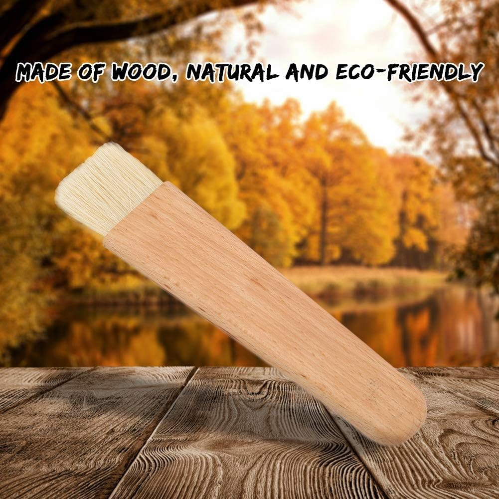 Wooden Barbecue Brush, Wooden BBQ Brush for Oil Sauce Butter Marinades, Food Brushes for BBQ Grill Kitchen Baking, Baster Brushes Baste Pastries Cakes Meat Desserts (Flat Handle Brush) image number 5