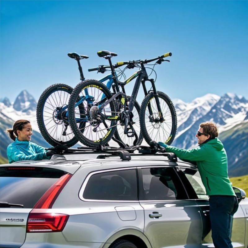 ELORA Bike Rack Aluminium Alloy Car Roof Mounted Bicycle Carrier Lockable image number 5