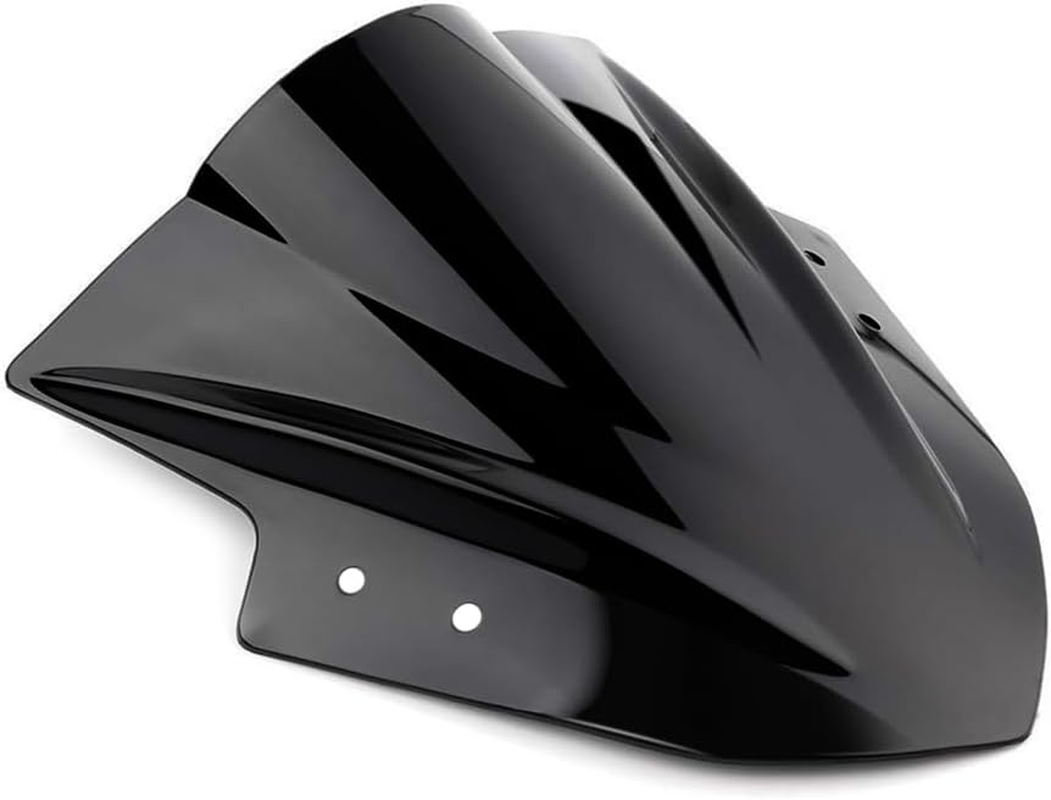 Amazicha Black Windscreen Windshield Double Bubble for Kawasaki Ninja 300 EX300 2013-2015, ABS Plastic, Black image number 5