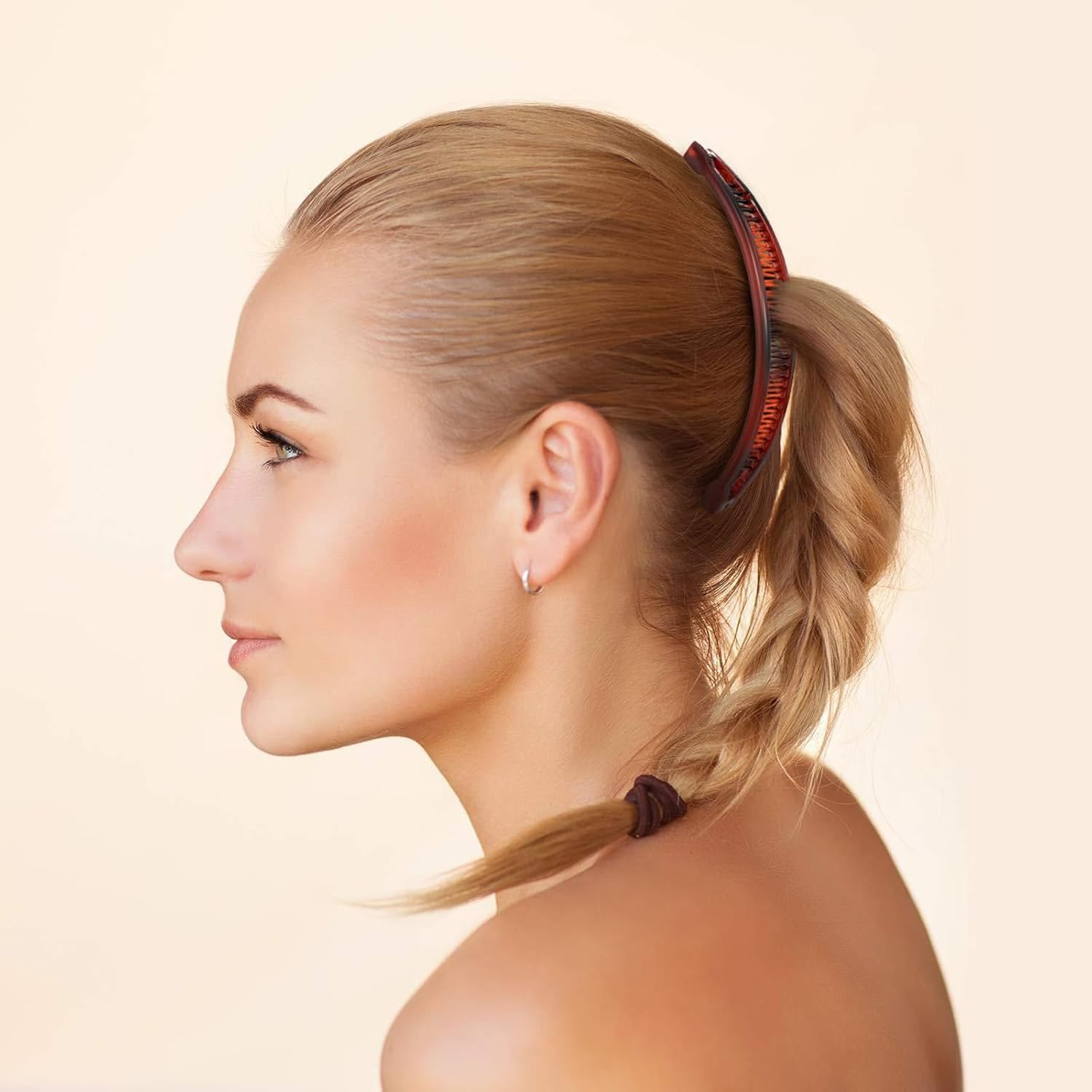 RTRTGS 4 Pieces Banana Hair Clips Classic Clincher Combs Large Double Comb Banana Clip Banana Fishtail Hair Clip for Women Girls, 2 Styles (Tortoiseshell Colour, Black) image number 1