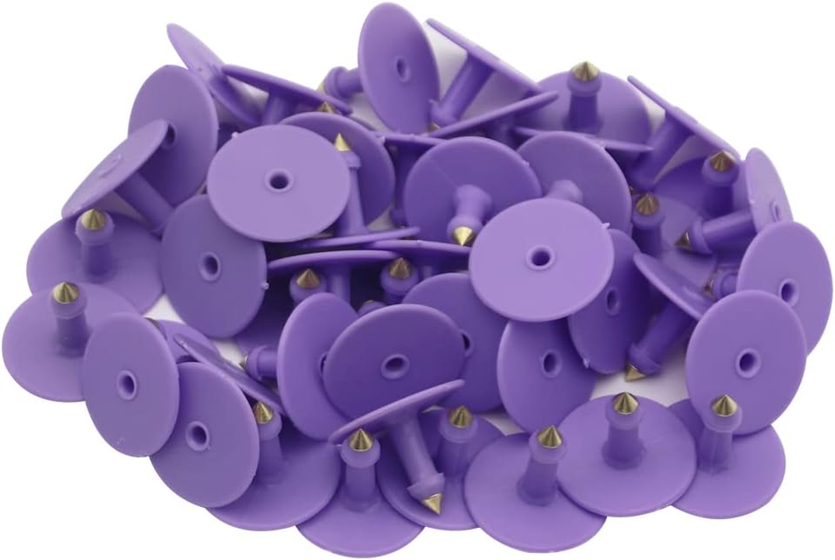 Cattle Ear Tags Large Plastic Livestock Ear Tag Marker for Pig Goat Cattle Cow Animal Identification Ear Tags, Numbered 001-100 (Purple) image number 2