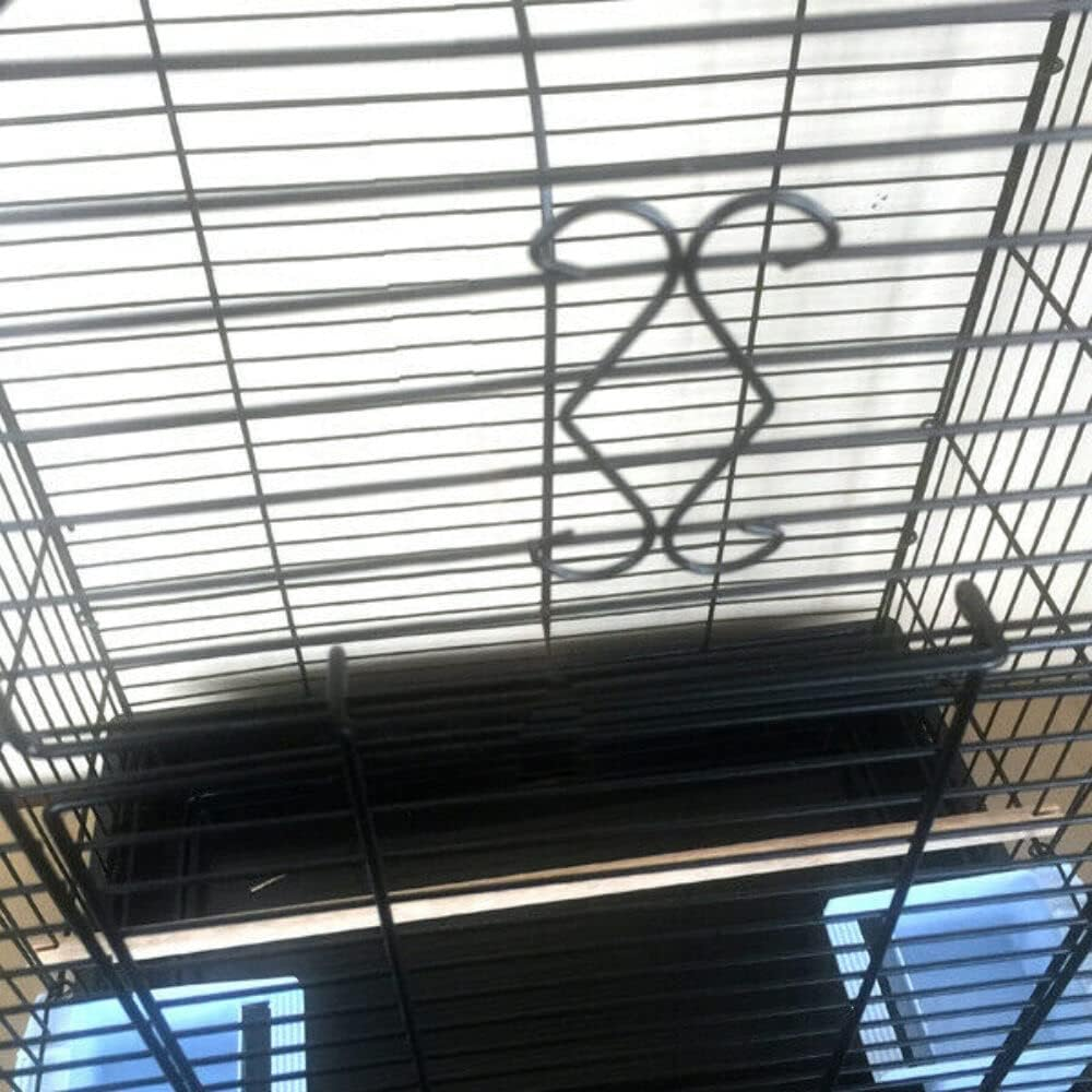 Pet Bird Cage with Stand Parrot Aviary Canary Budgie Finch Perch Black Portable Metal image number 2