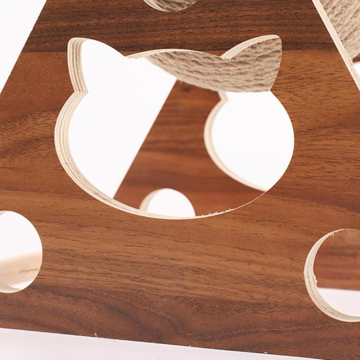 Cat Scratcher Toy Ball - Natural Sisal Cat Scratching Ball,Cat Scratching Ball for Cats & Kittens, Interactive Solid Wood Scratcher Indoor Cats Toy for Small Medium Pet Cat 通用 image number 4