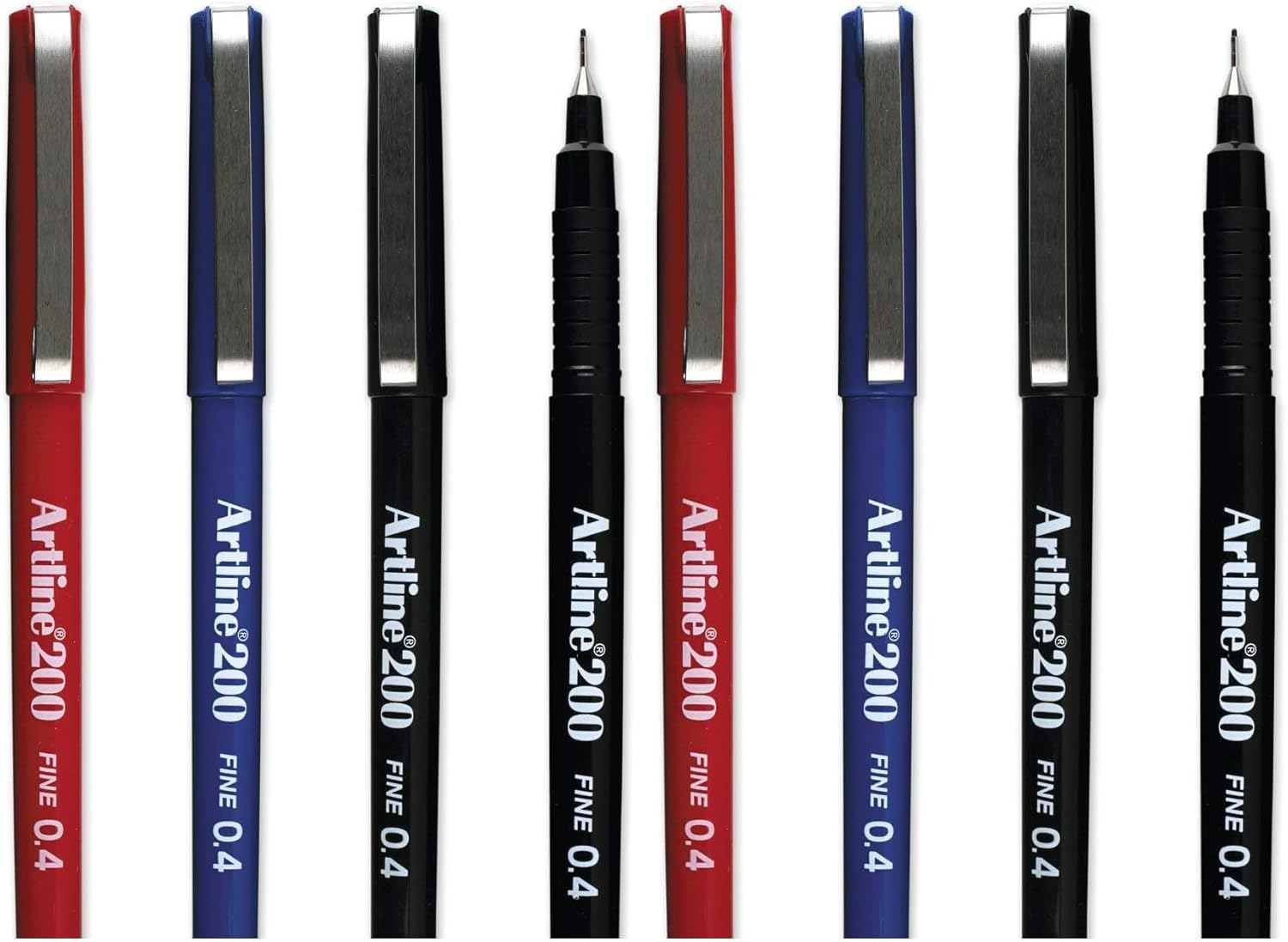 Artline 200, Fineliner Pen, Hangsell, 0.4Mm, Black, 4 Pack