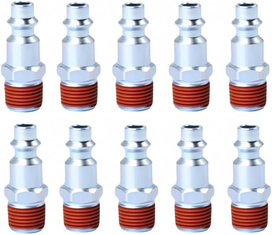 1/4-Inch NPT Male Industrial Air Plug, Pneumatic Plugs 300PSI Air Fittings(10-Pack) image number 4