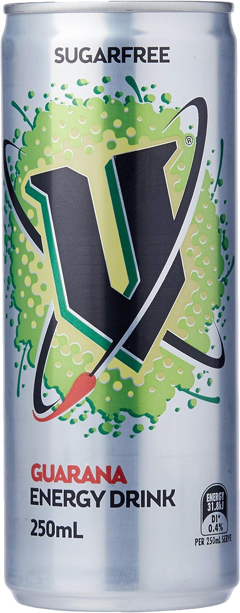V Energy Sugar Free Guarana Energy Drink Can, 12 X 500 Milliliters