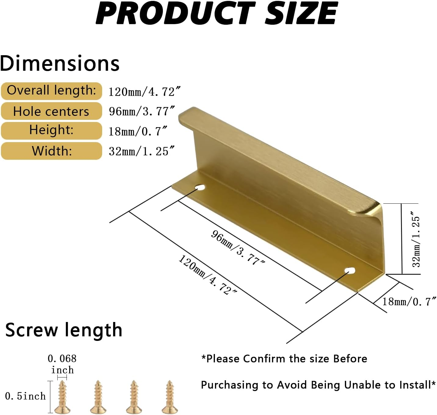 Pack of 10 Hidden Door Handles, Cabinet Handles, Furniture Handles, Modern Kitchen Handles, Aluminium for Wardrobe, Door, Drawers, Gold, Total Length 120 Mm image number 3