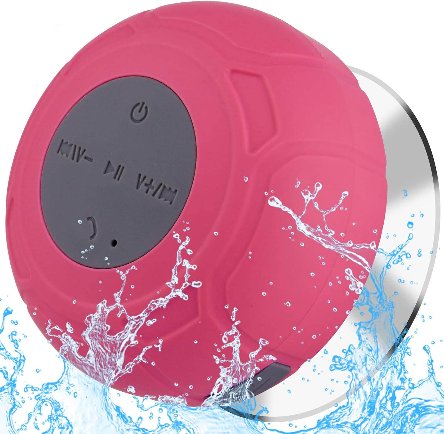 Annlend Waterproof Bluetooth Shower Speaker Portable Wireless Water-Resistant Speaker Suction Cup,Built-In Mic Gifts for Kids Speakerphone for Iphone Phone Tablet Bathroom Kitchen - Black