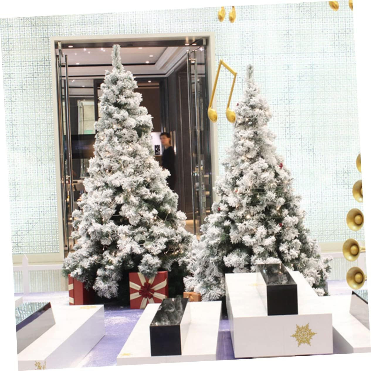 Artificial Flocked Christmas Tree Decor Home Xmas Tree Adornment White Simulated Christmas for Decoration Random Style image number 6