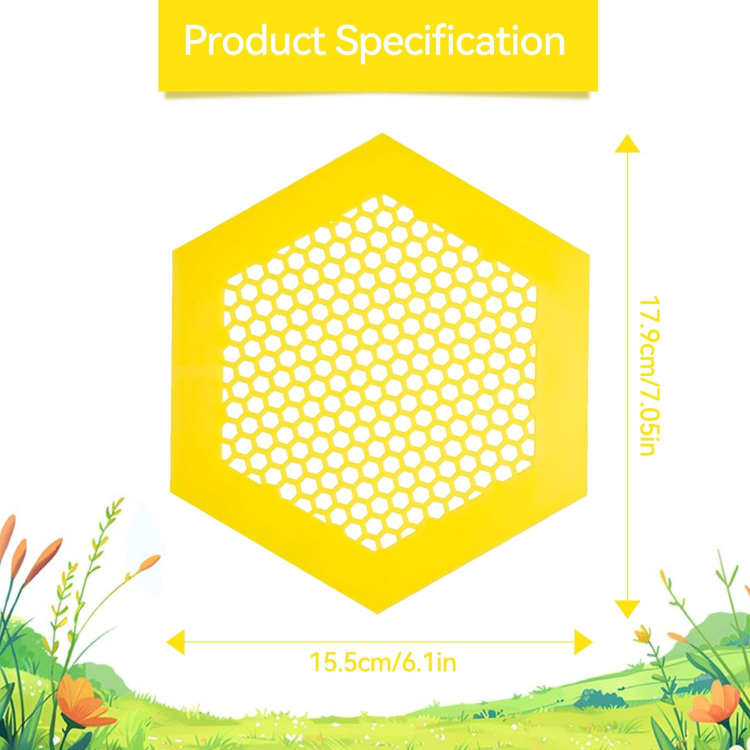 1 Pack Large Floating Bee Island for Driking Floatable Bee Waterer Bee Feeder with Beehive Design, Floating Watering Station for Feeding for Outdoor Garden (Yellow) image number 4