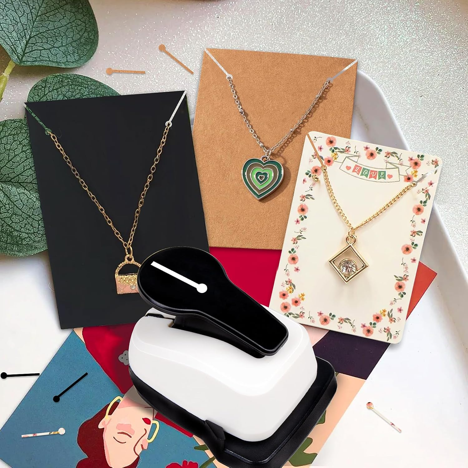 Necklace Card Punch Earring Card Punch Earring Card Tools Necklace Hole Puncher for Cards Making Necklace Paper Punch image number 1