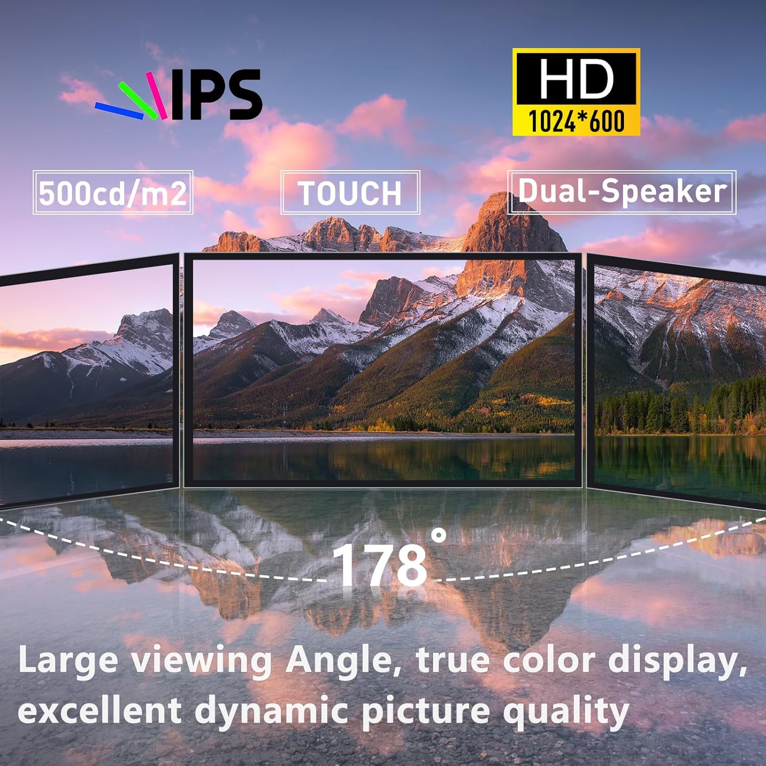 Geeekpi 10.1 Inch LCD Screen for Raspberry Pi, 1024X600 IPS LCD Display, HDMI Portable Monitor for Raspberry Pi 5/Pi 4B/3B+/3B/B+/Zero/400, Win11/10/8/7 (Touch Screen) image number 2