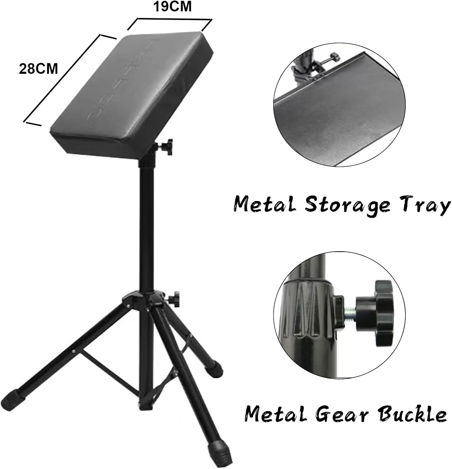 TONBAO Tattoo Armrest with Tray - Height and Tilt Adjustable Folding Arm Rest, Black Leather Pad for Tattoo Studio image number 6