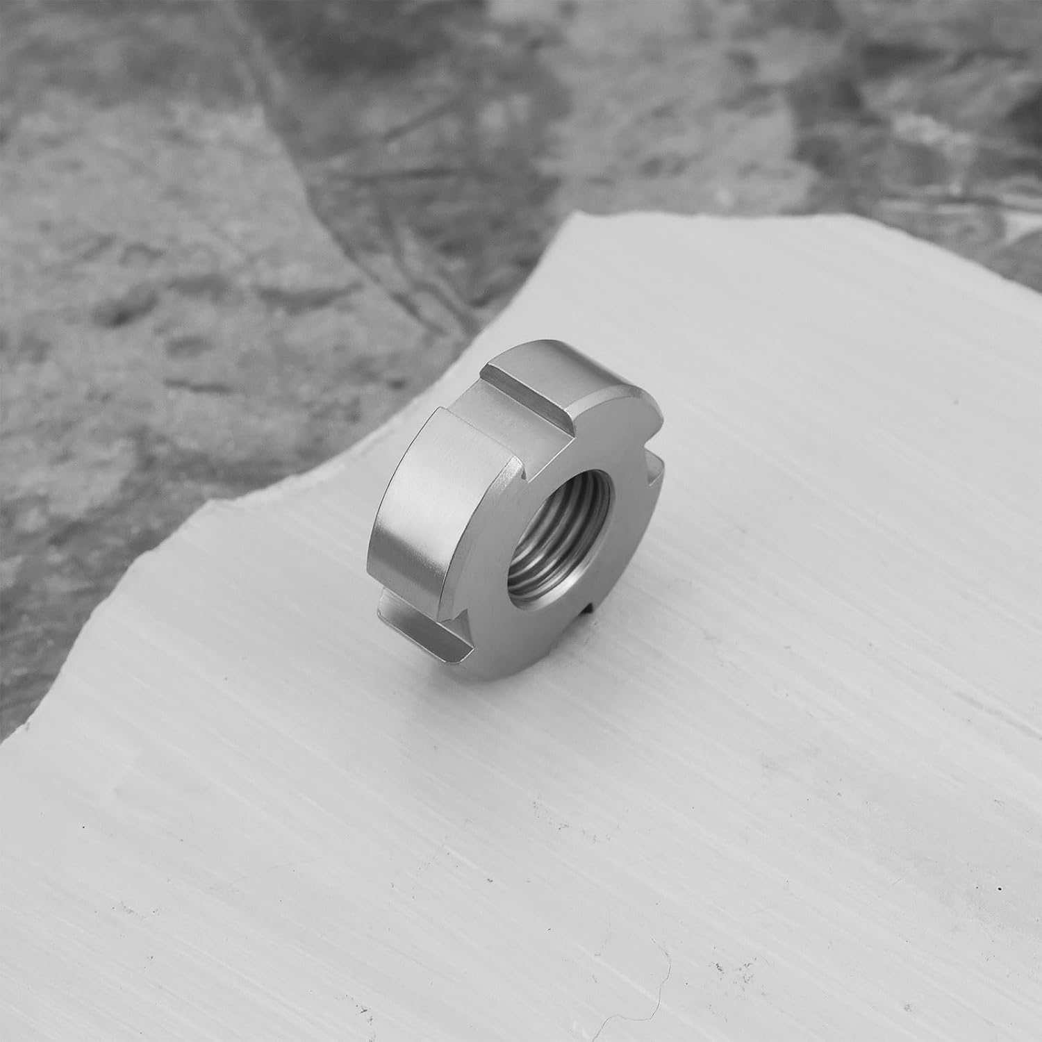 YINETTECH Bicycle Metal Swing Arm Axle Nut behind Axle Nut Spindle Nut Jackshaft Nut Compatible with Surron Light Bee Swingarm 22X10X8Mm (Sliver)