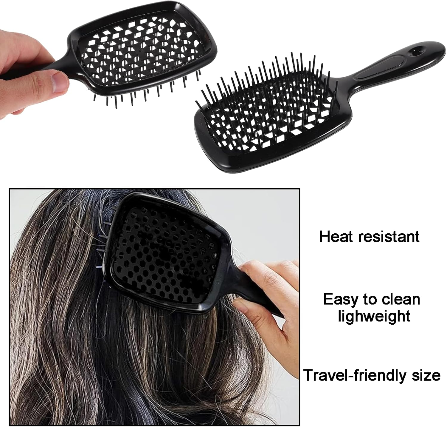Treayes Detangling Hair Brush, Wet & Dry Vented Detangling Comb - Hollow Massage Comb， anti - Static Massage for All Hair Types image number 1