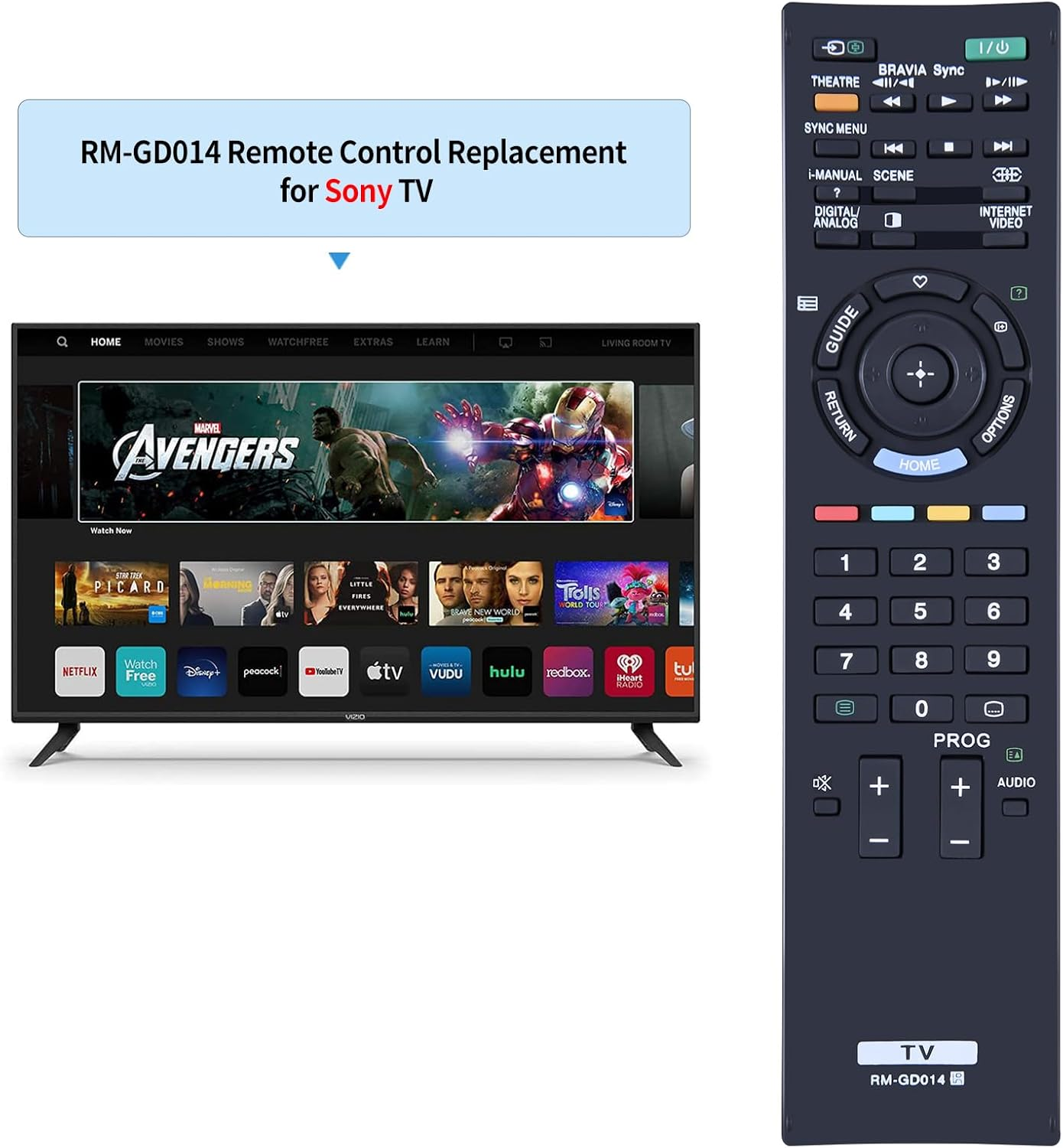 PZL RM-GD014 Replacement Remote Control for Sony Bravia LCD TV RM-GD005 RM-GD009 RM-GD015 KDL-32EX700 KDL-40EX710 KDL-55HX700 KDL-40EX700 KDL-40HX700 KDL-32EX710 KDL-32EX600 KDL-40EX600 KDL-46HX700 image number 6