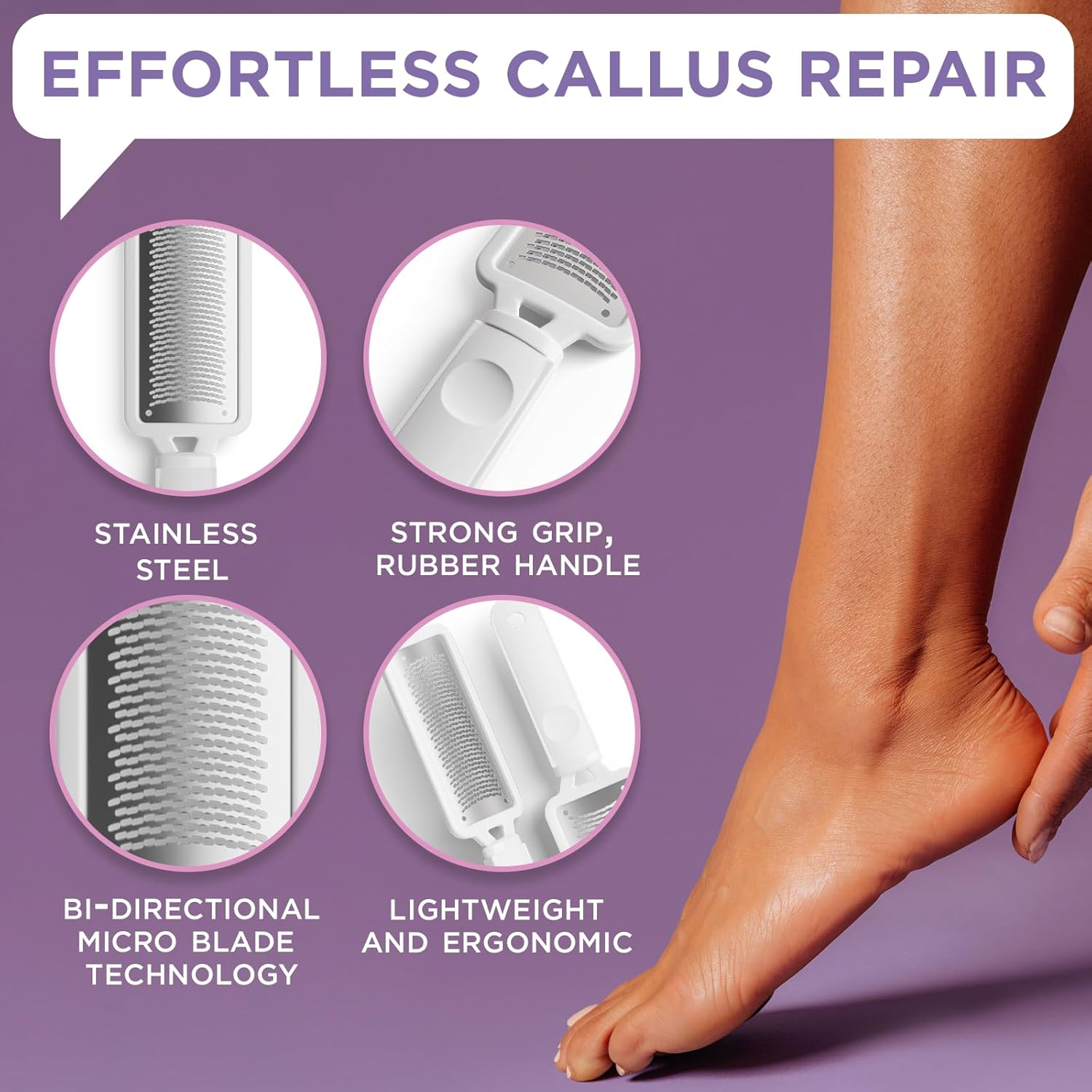 Lee Beauty Professional Callus Remover for Feet - Extra Strength Gel & Rasp Foot File Kit - Original Formula for Dead Skin Remover for Cracked Heels & Dry Skin-Pedicure Supplies for Smooth Foot - 8 Oz