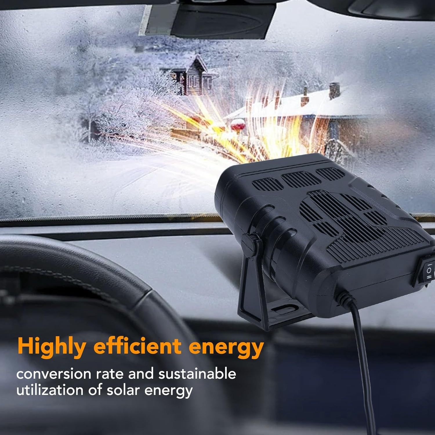 Bewinner 30W Monocrystalline Solar Panel Heater with Battery Box, Portable Outdoor Space Heater for Car Pet House Camping and Drying Use Energy Efficient Sun Power System image number 2