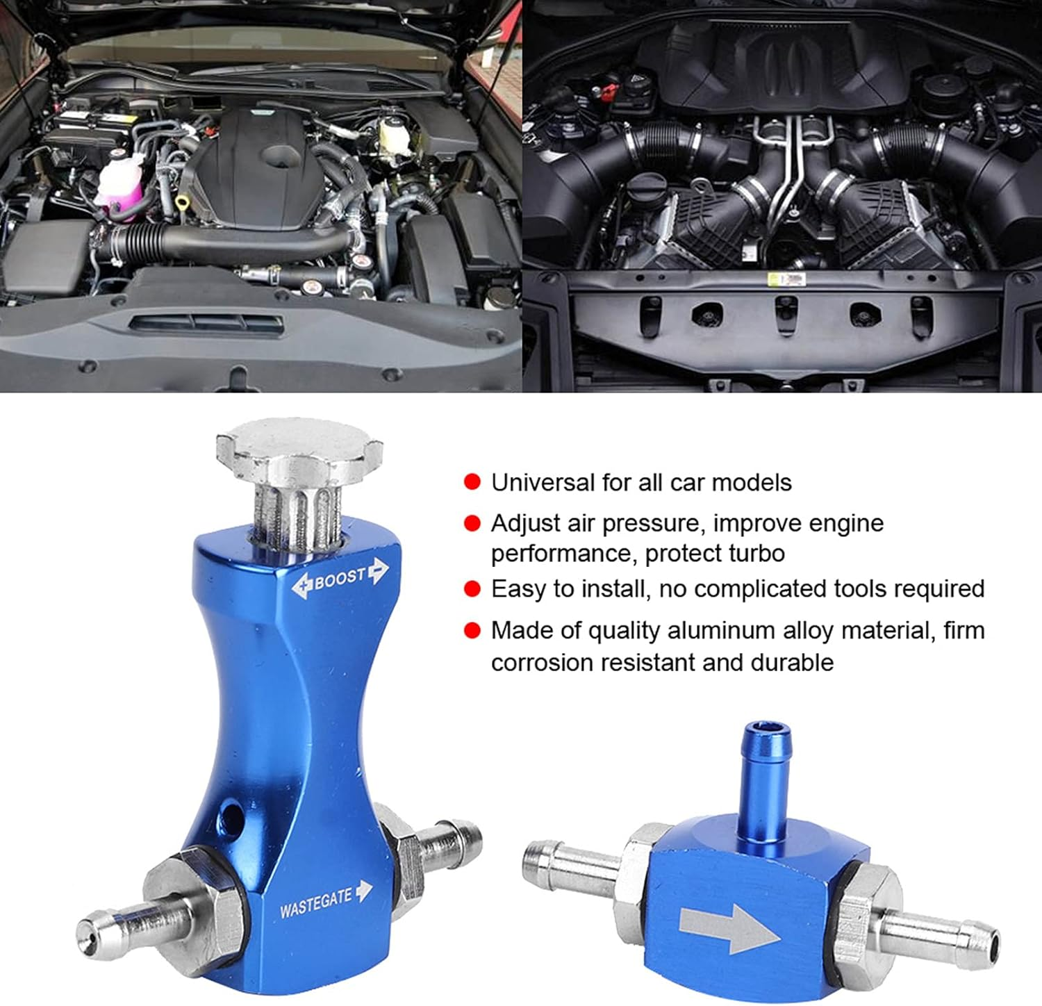 Turbo Wastegate, Easy Installation Adjust Air Pressure Protect Turbine Boost Gauge Kit Aluminum Alloy for Car