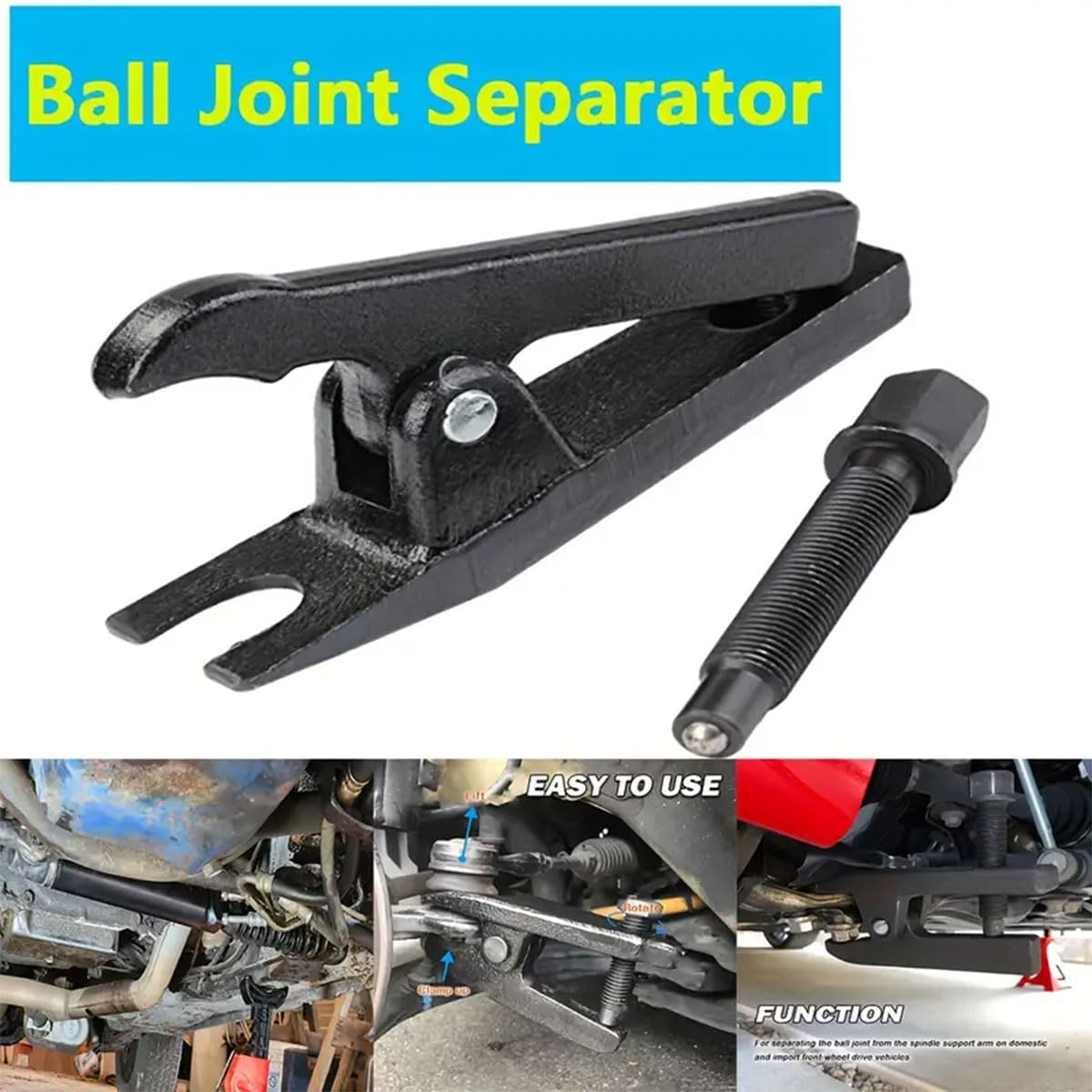 AIMALL Heavy Duty Ball Joint Extractor Tool, 6.1In Steel Auto Repair Separator Kit for Hem Arms and Spindle Supports, Universal Removal Tool for SUV Sedan Pickup Front Suspension image number 2