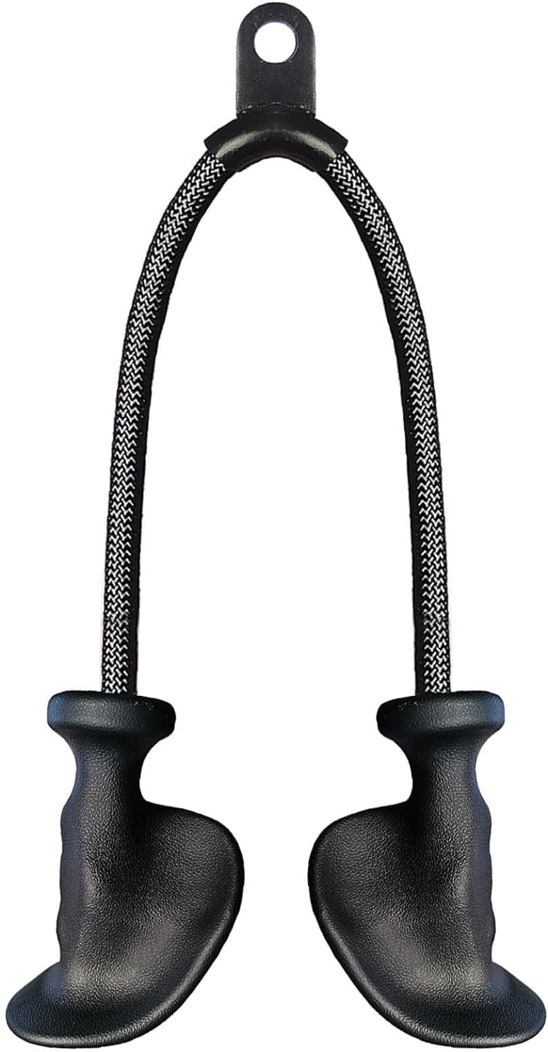 Ergonomic Tricep Rope Pull down Attachment, Gym Cable Attachment, Pull down Rope for Cable Machine, Upgraded Tricep Attachment with Full Palm Support, Tricep Rope Cable Attachment