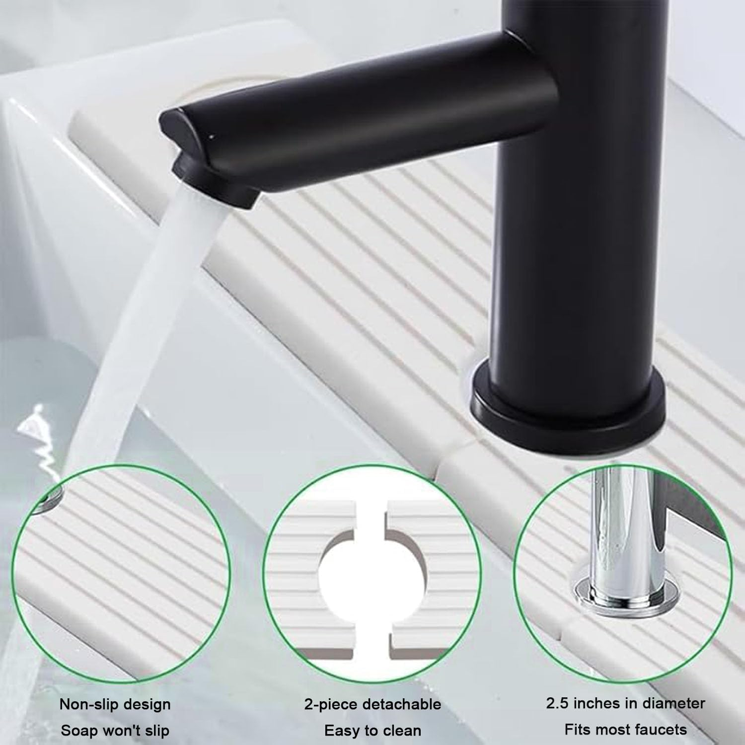 Lxcshljx 24 in Faucet Mat for Kitchen Sink, Faucet Splash Guard, Diatomite Fast Drying Stone Sink Tray, Absorbent Mat for Kitchen and Bathroom Counter, Faucet Splash Catcher, Prevents Moisture Buildup image number 6