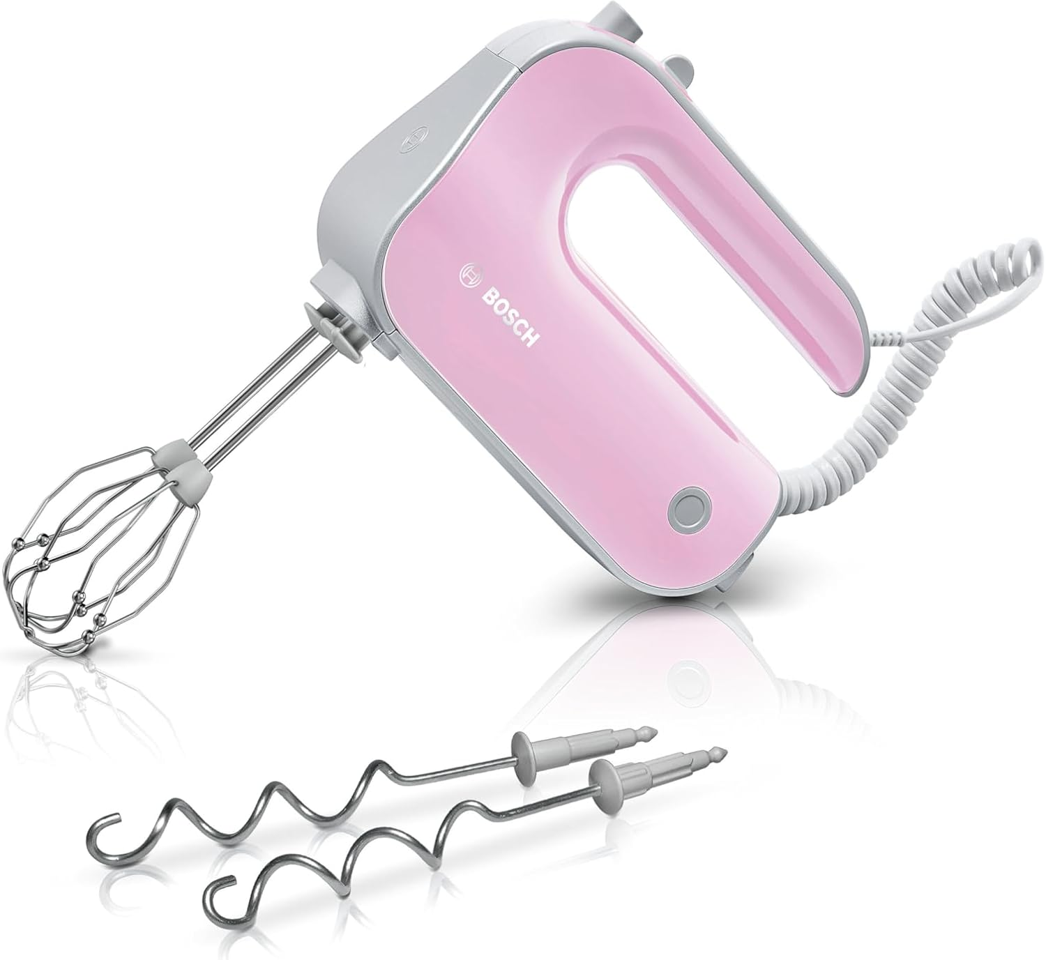 Bosch MFQ4030L Hand Mixers &ndash; Fineccr Eeamer Stainless Steel Whisk, Mixfu&szlig; Disposal Unitconnection for Mixing Foot and Shredder, Mineral Grey/Silver Gentle Rosa/Silber