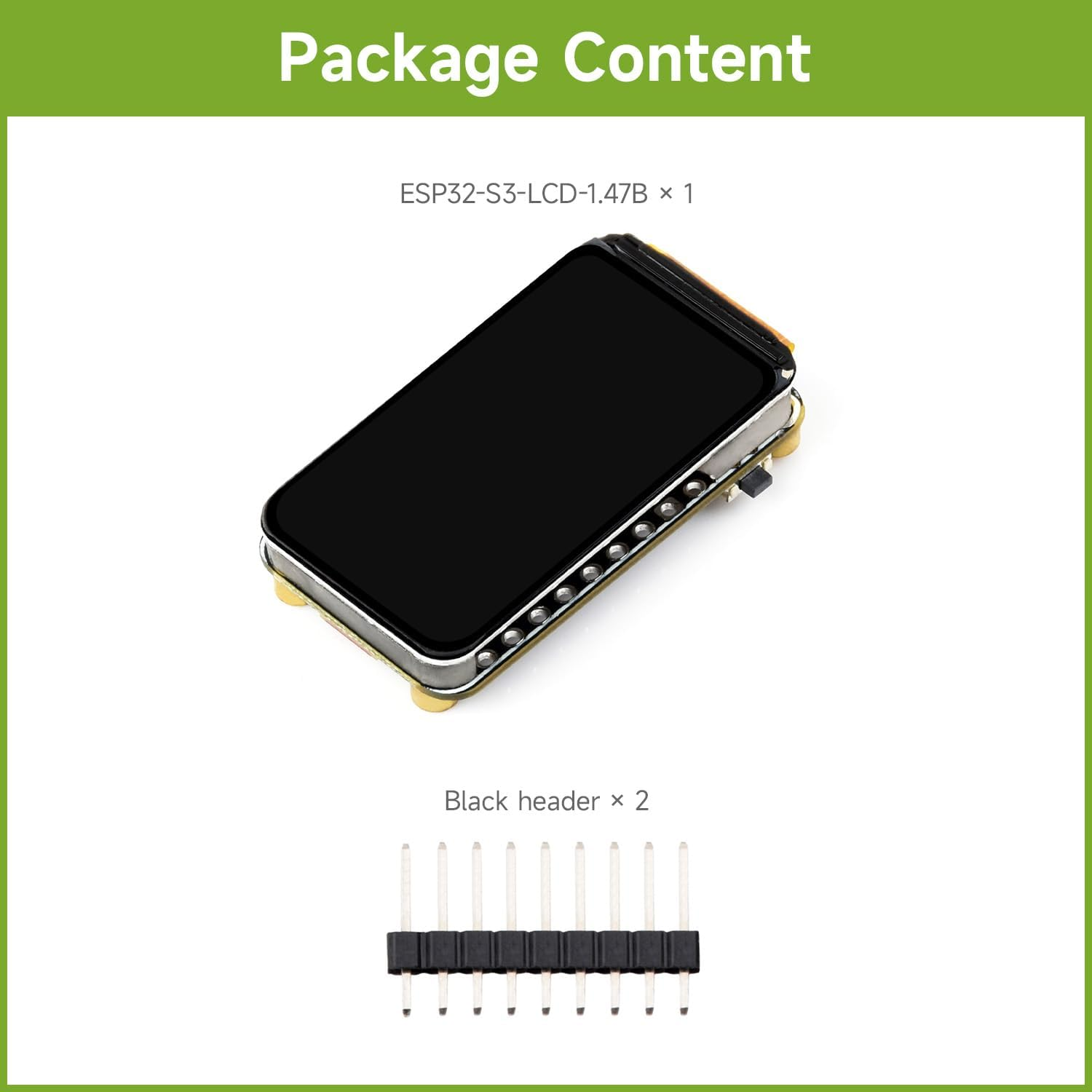 Waveshare ESP32-S3 1.47Inch LCD Display Development Board, 172&times;320 Resolution, 262K Display Color, Supports 2.4Ghz W-FI/BLE 5, 240Mhz LX7 Dual-Core Processor, ESP32 with Mini Display image number 2