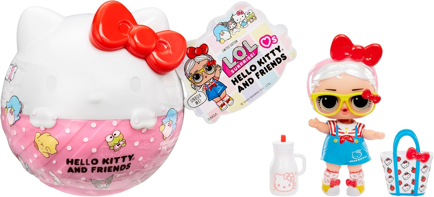 L.O.L. Surprise! Loves Hello Kitty and Friends - 1 Doll with 7 Surprises, Random Assortment, 8 Limited Edition Tots to Collect, Ideal Present for Kids Ages 4+