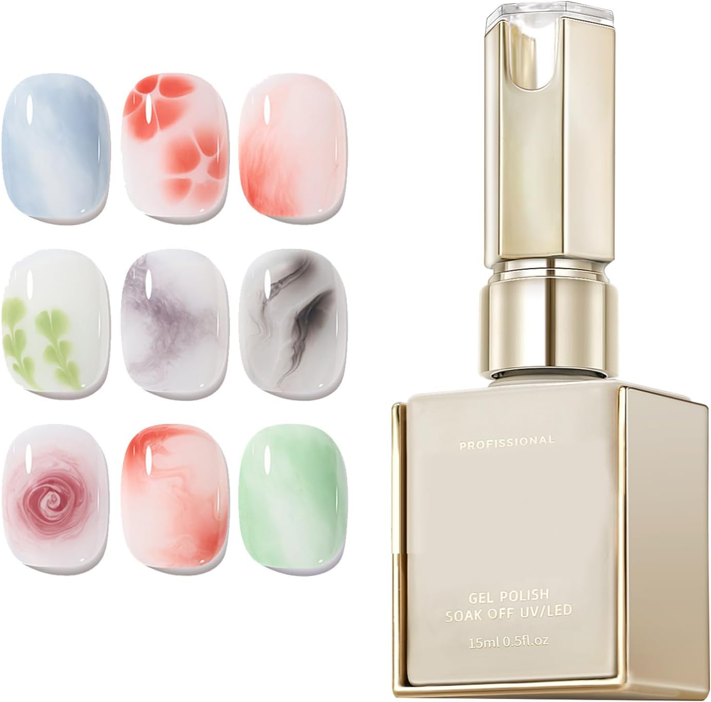 Gel Nail Polish Blooming | 15Ml UV LED Blooming Polish | Long-Lasting Clear Blossom Fingernail Coat Base for Traveling Home Outdoor School image number 1