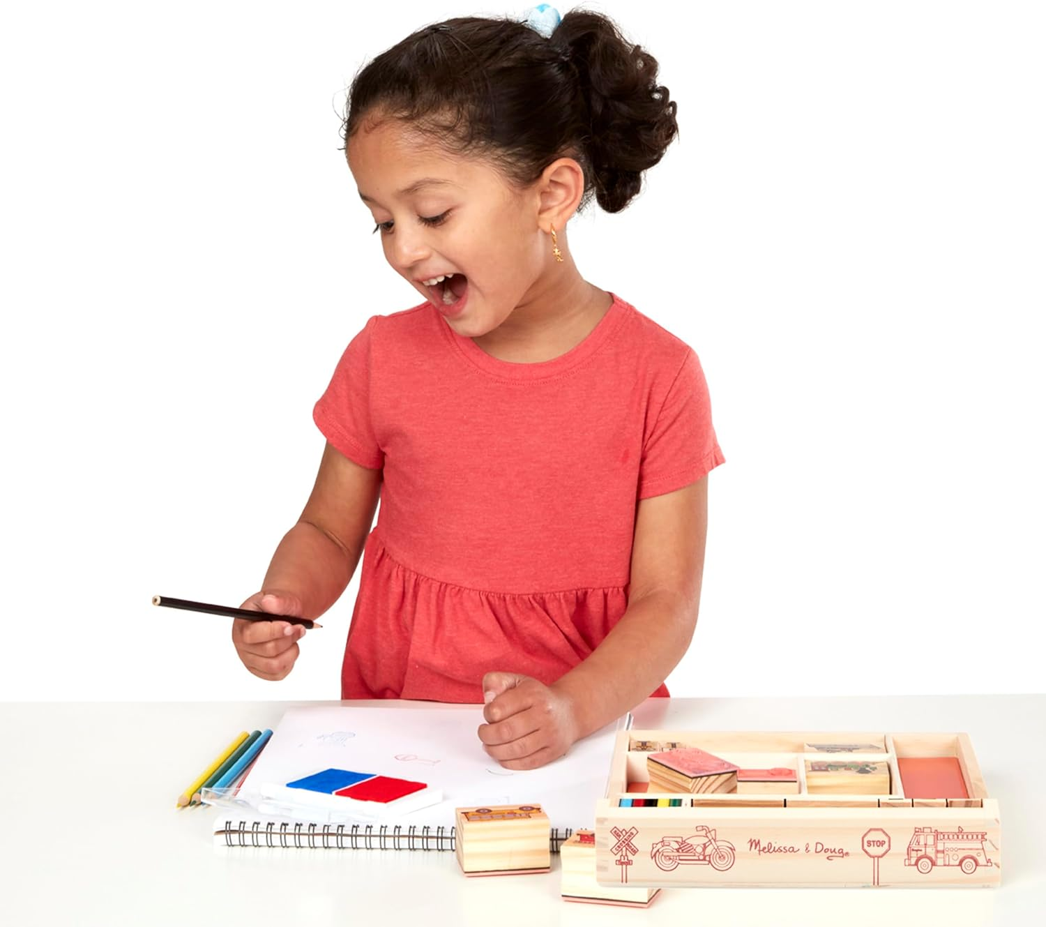 Melissa & Doug Vehicle Stamp Set | Arts & Crafts | Stamp Sets & Stencils | 4+ | Boy or Girl image number 1