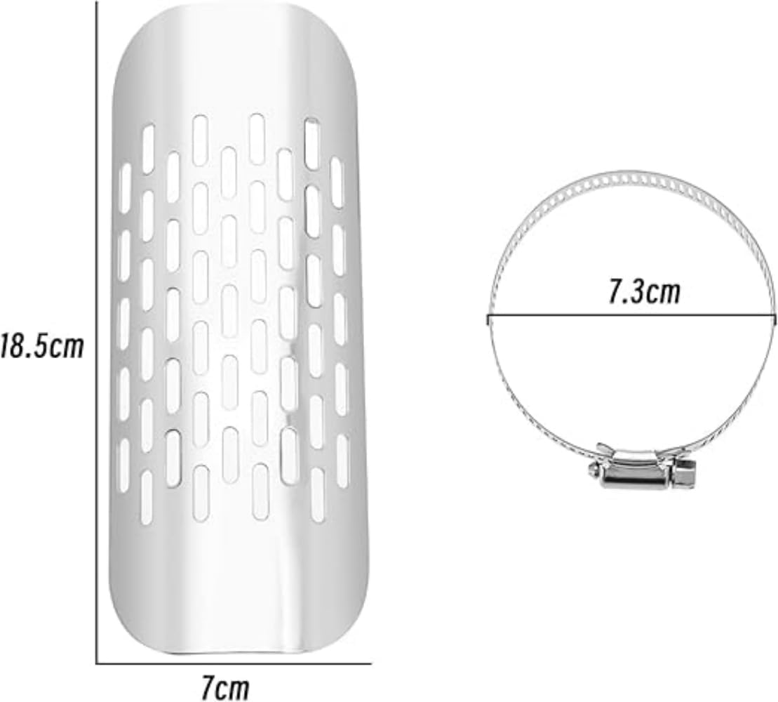 Universal Motorcycle Exhaust Heat Shield Chrome Plated Iron Exhaust Heat Insulation Shield Muffler Guard with 2 Adjustable Mounting Clamps Compatible with Suzuki Compatible With