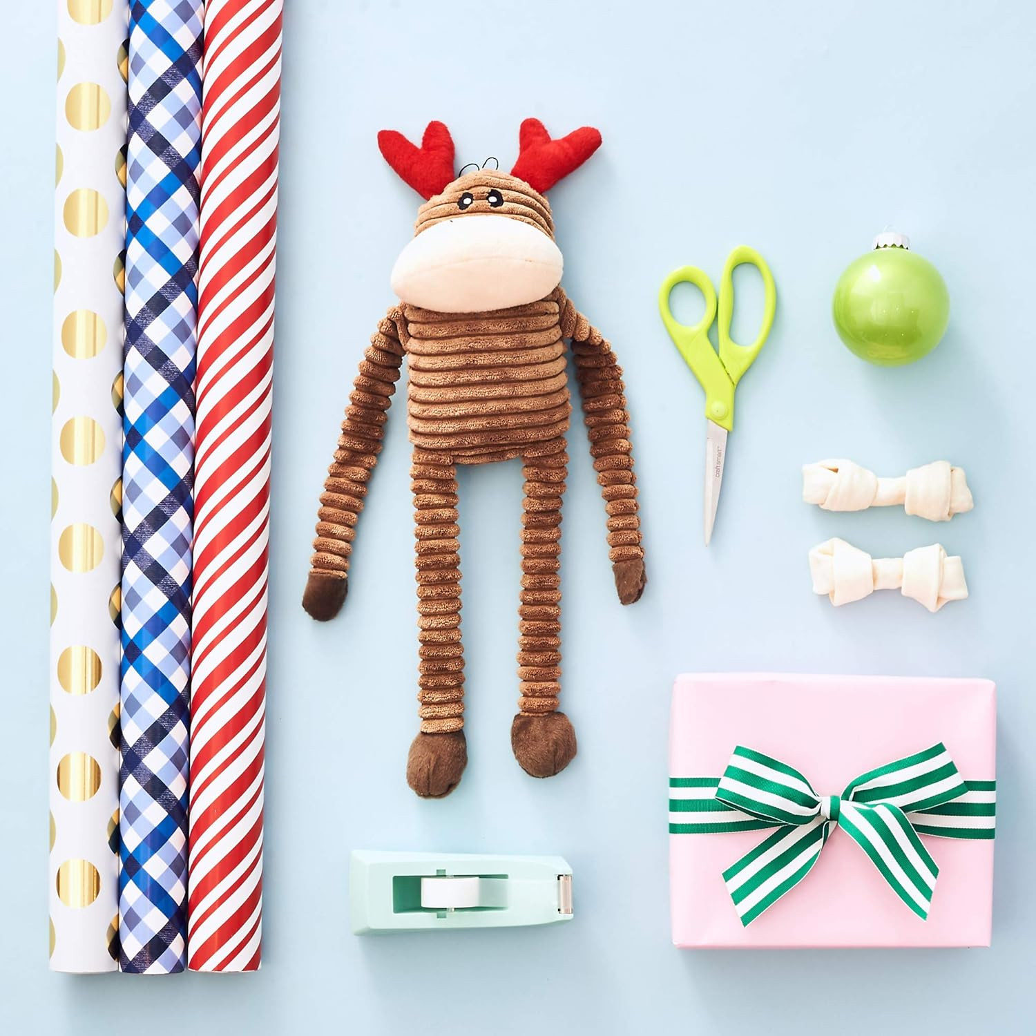 Zippypaws Holiday Crinkle - Squeaky Plush Dog Toy (Reindeer, Large) image number 2