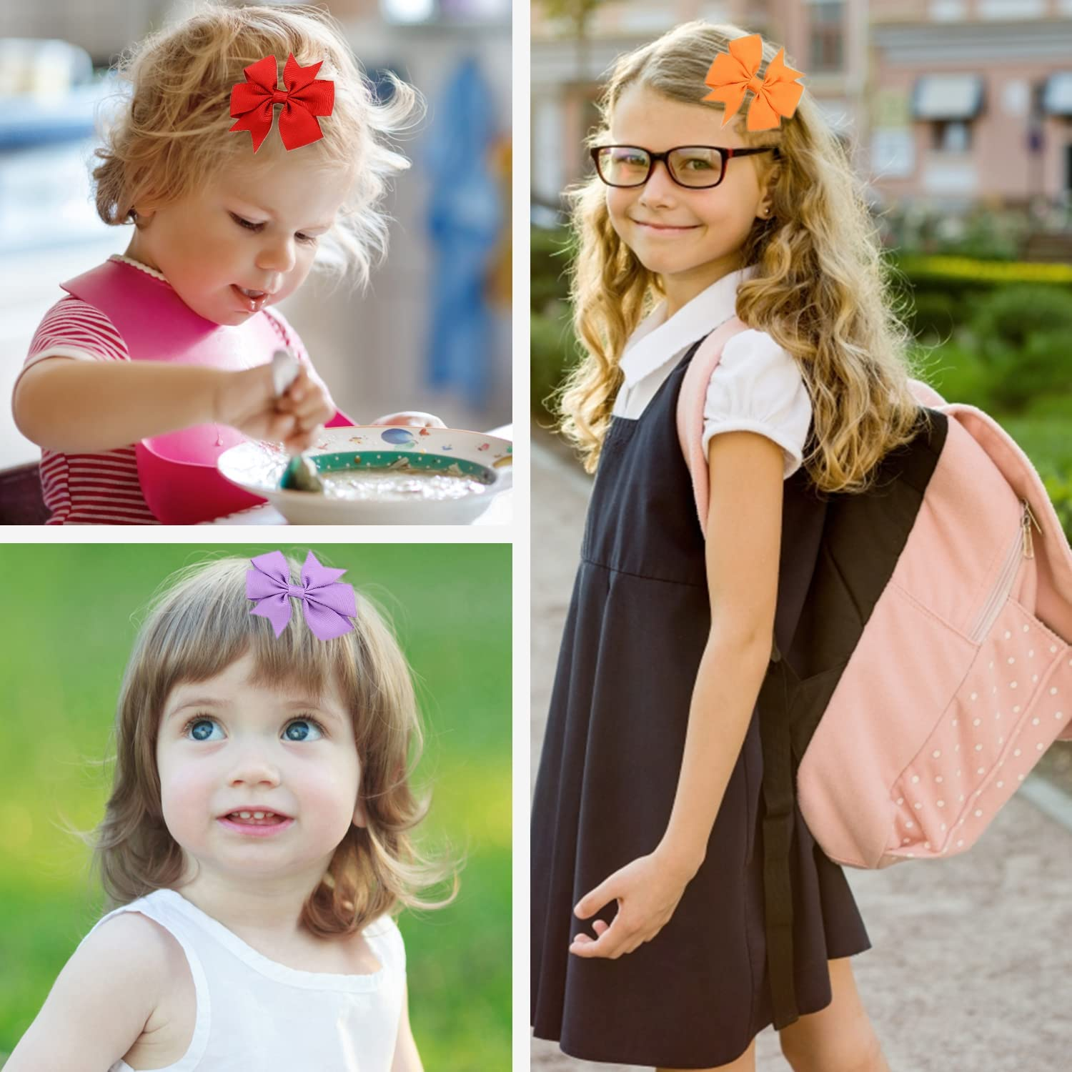 Baby Girls Hair Clips, [40 Pieces 20 Colors] Grosgrain Ribbon Nonslip Hair Barrettes for Kids Hair Bows Alligator Clips for Girls Infants Toddlers Teens Hair Pins Hair Accessories Gifts image number 5
