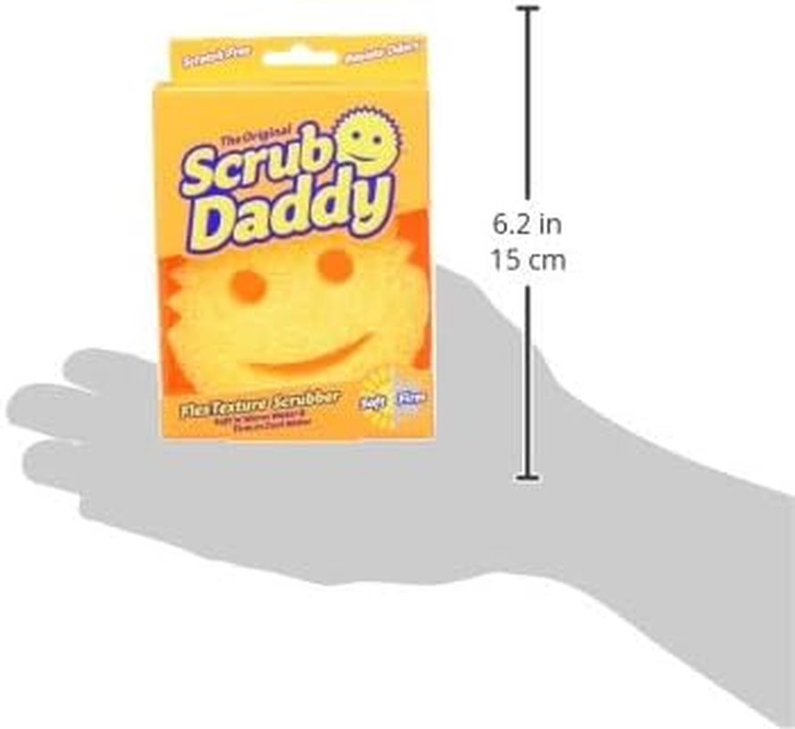 The Original Scrub Daddy - Multipurpose Cleaning Sponge - Soft in Warm Water, Firm in Cold Water for Tough Cleaning - Scratch Free, Odour Resistant, Ergonomic (Pack of 2) image number 6