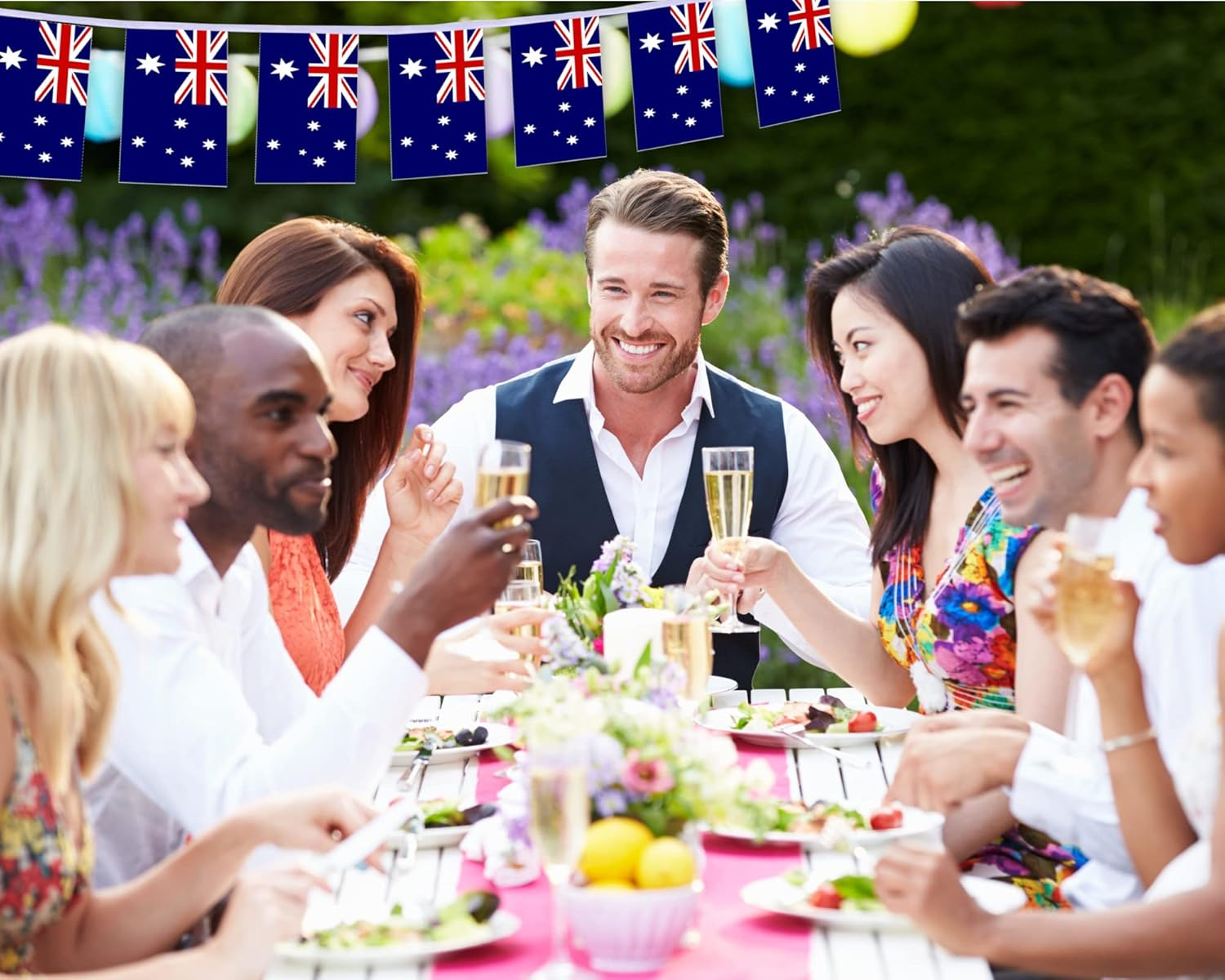 30 PCS Australia Flag, 33 FT Australian National Bunting,Decorgarden with Brass Gromment image number 4