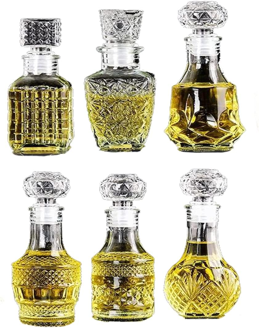 Mini Glass Bottles with 6 Different Shapes Can Be Used for Self-Made Juicing, Wine Bottles or Whiskey Decanter image number 5