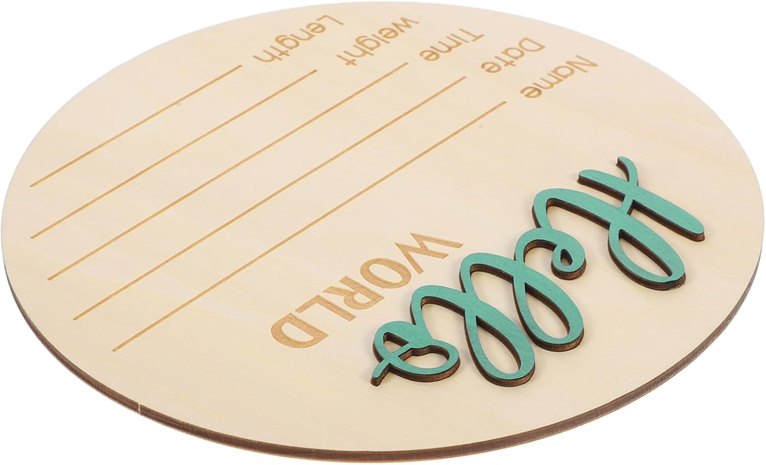 Wooden round Baby Name Sign for Birth Announcement Newborn Photography Prop Infant Nursery Decor image number 1