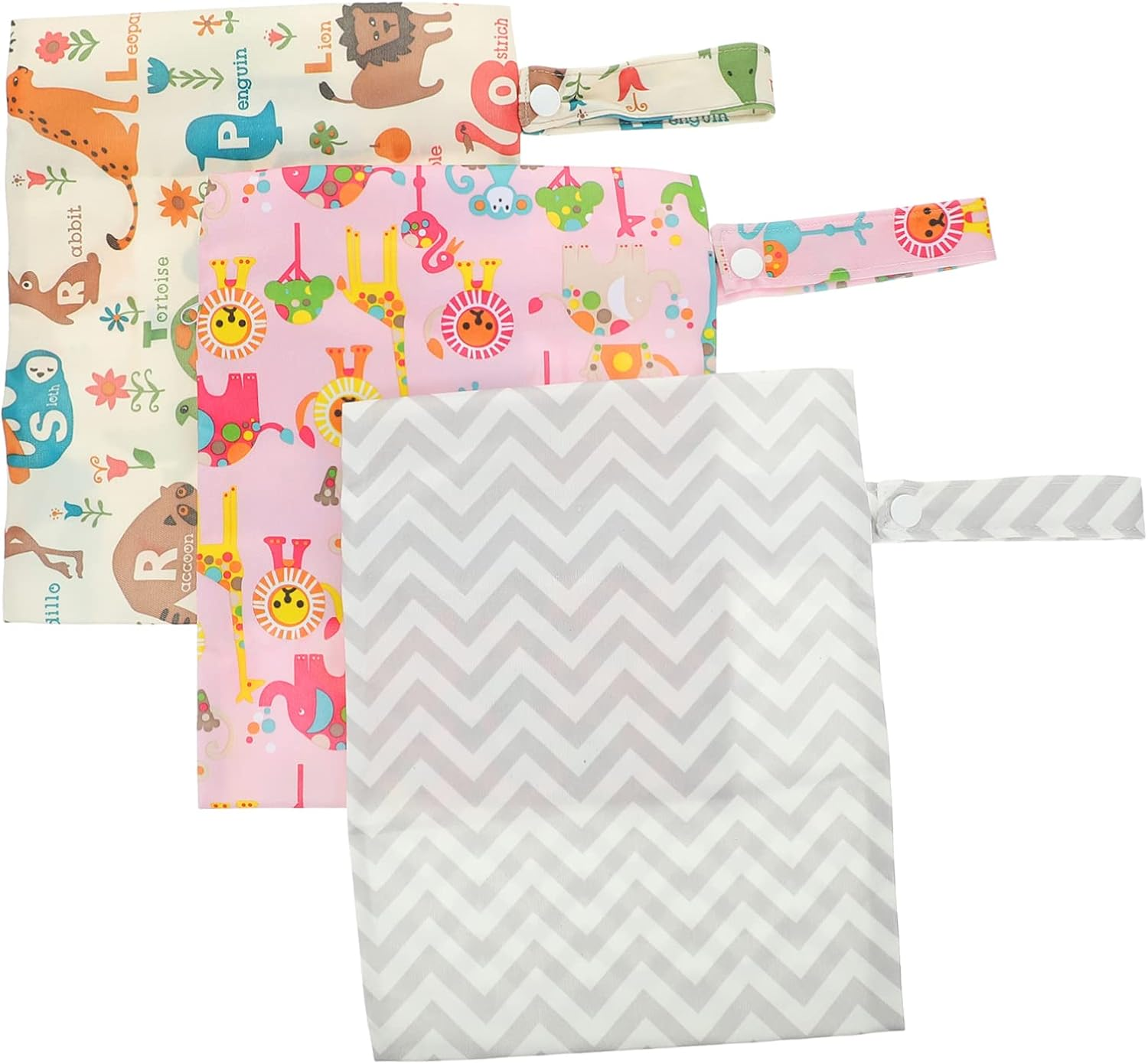 Ibasenice 3Pcs Hanging Diaper Bags Versatile Pouches for Wet and Dry Diapers Convenient Storage for Travel Nursery and Outdoor Use Mixed Styles