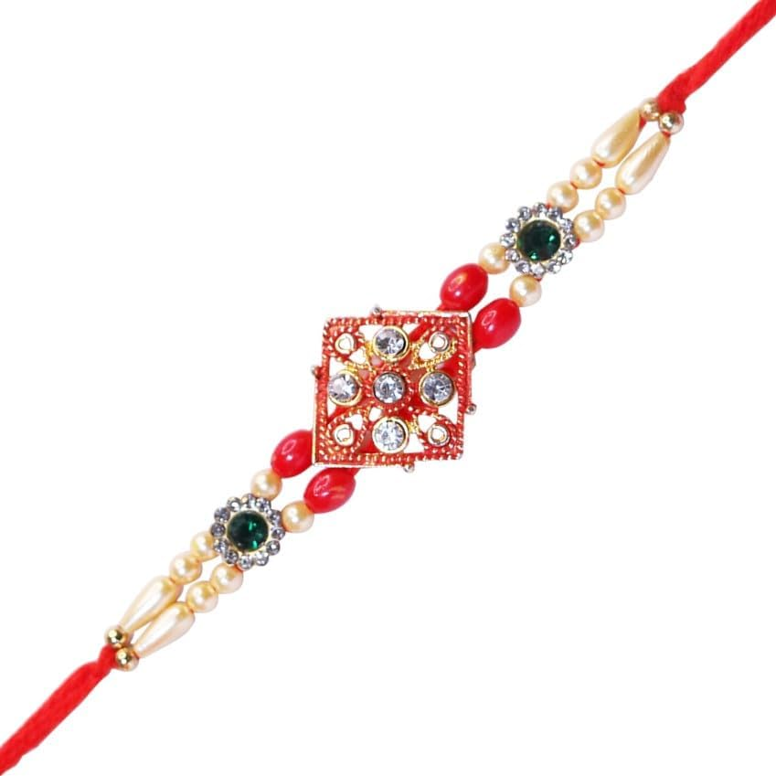 Rakhi for Brother Bhaiya Bhabhi Raksha Bandhan Gift Rakhi Thread Rakhi Bracelet, Indian Festive Rakshabandhan Bro Bracelet Thread Rakdi Rakhee Gift Set of 1