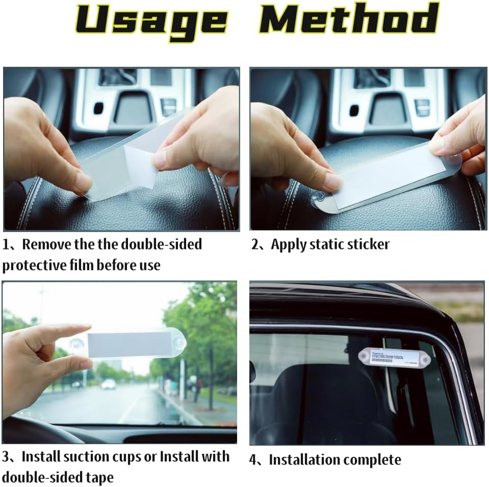 2PCS EZ Pass Strips with Adhesive,Car Accessories EZ Pass Holder,Ez Pass Holder for Windshield,Toll Pass Mounting Strips,Transponder Holder,Easy to Install and Remove,For Most Major Toll Passes (2) image number 3